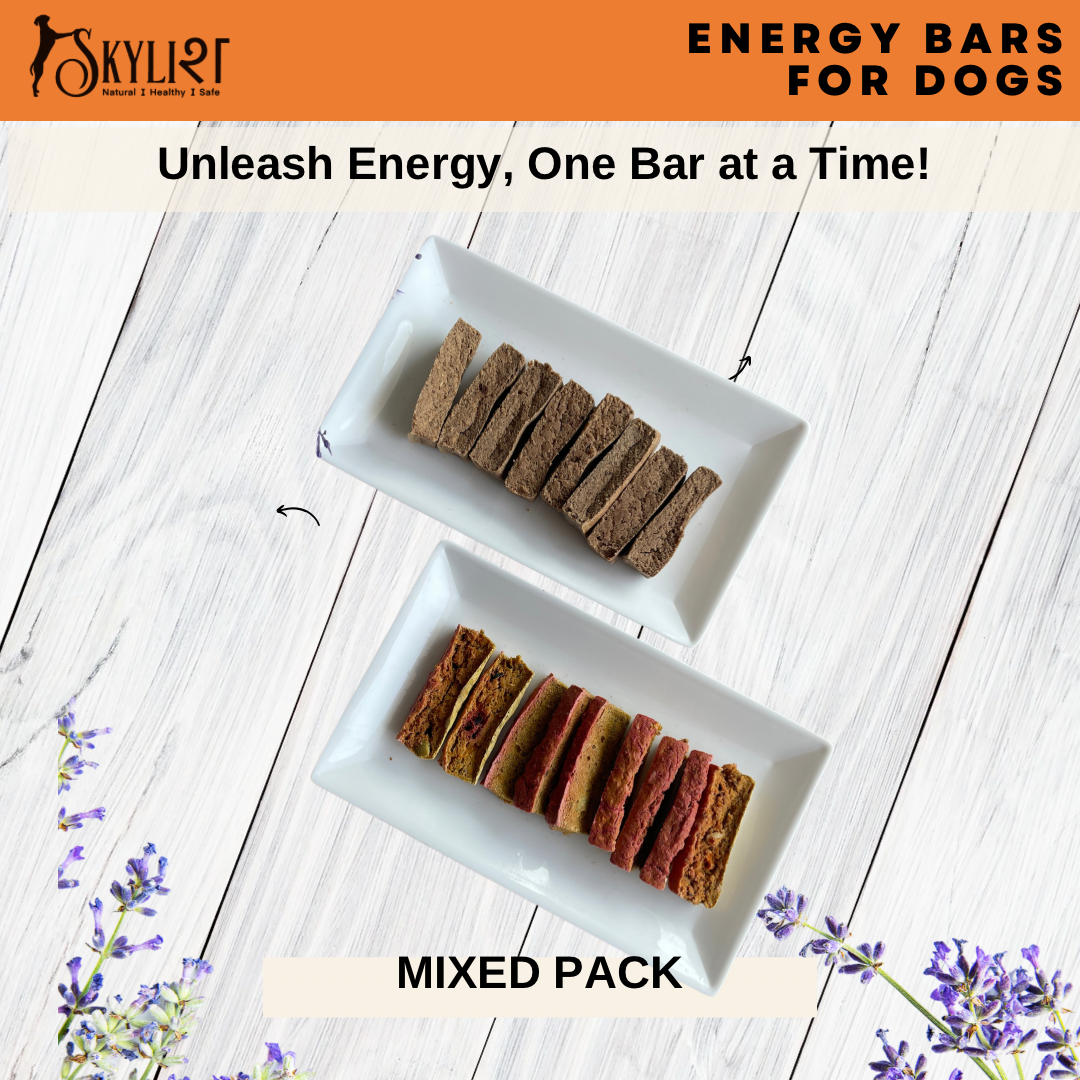 Energy Bar - Nutritionally Balanced Meat Protein Snack, Dried Handy Dog Treat, Gluten Free, No Preservatives or Additives