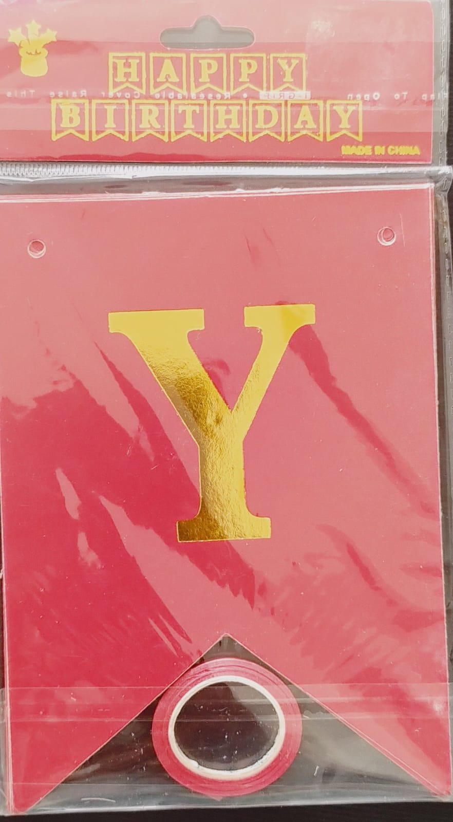 Happy Birthday Banner in Red