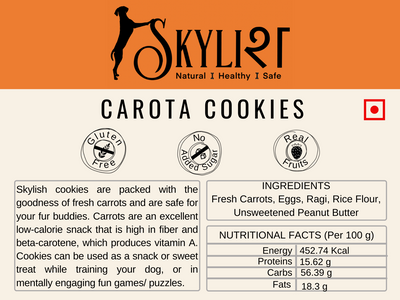 Skylish Carota ( Carrot ) Training Bites Cookies, Made using Real Fruits, Gluten-Free, Human Friendly, No Preservatives