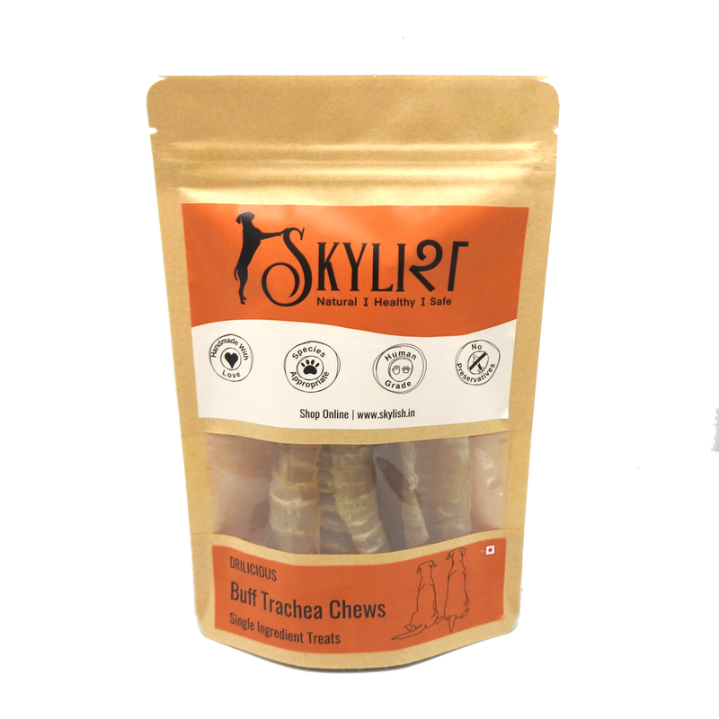 Buff Trachea Chews, Single Ingredient, Single Protein, Species Appropriate, Gluten Free, No Preservatives