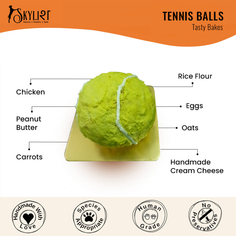 Skylish Tennis Ball Bake for Dogs | Gluten-Free | No Sugar, Oil or Butter | No Raising Agents