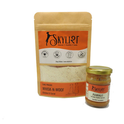 Skylish 'Whisk-n-Woof' Cake Premix for Dogs | All-Natural, Gluten-Free Dog Cake Mix Powder | Peanut Butter Ready-to-Make Cake Mix
