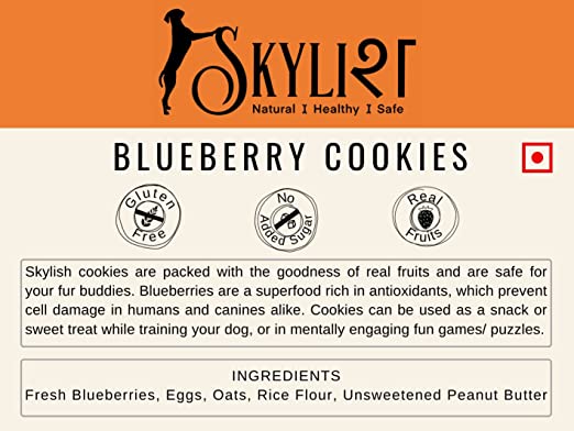 Fresh Blueberry Dog Cookies | Made using Real Fruits, Gluten-Free, Human Friendly, No Preservatives