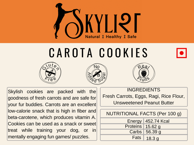 Skylish Carota ( Carrot ) Cookies, Made using Real Fruits, Gluten-Free, Human Friendly, No Preservatives