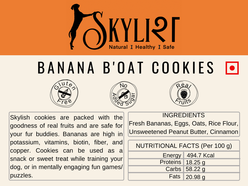 Skylish Banana Boat Cookies, Made using Real Fruits, Gluten-Free, Human Friendly, No Preservatives
