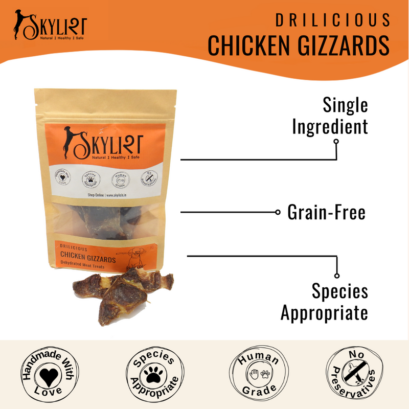 Skylish Chicken Gizzards Single Ingredient, Single Protein, Species Appropriate, Gluten Free, No Preservatives