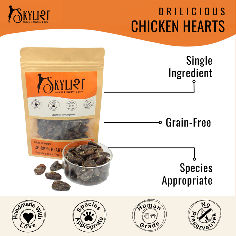 Chicken Hearts, Single Ingredient, Single Protein, Species Appropriate, Gluten Free, No Preservatives