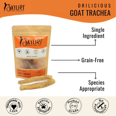 Goat Trachea, Single Ingredient, Single Protein, Species Appropriate, Gluten Free, No Preservatives