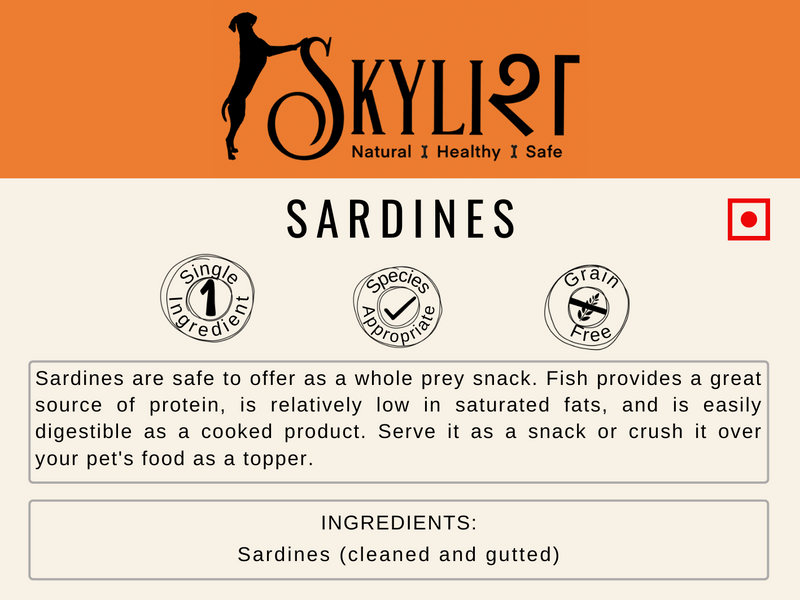 Sardines (whole), Single Ingredient, Single Protein, Species Appropriate, Gluten Free, No Preservatives