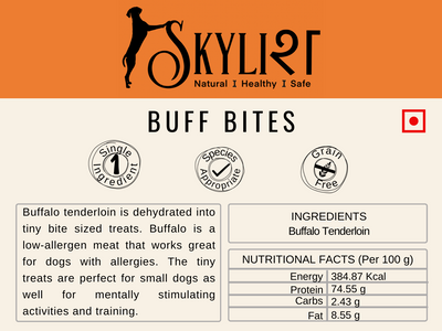 Buff Bites, Single Ingredient, Single Protein, Species Appropriate, Gluten Free, No Preservatives