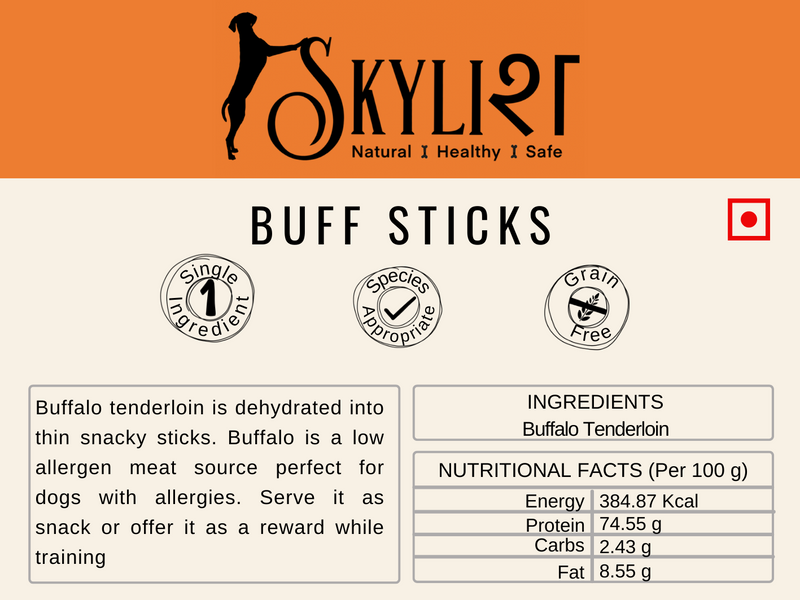 Buff Sticks, Single Ingredient, Single Protein, Species Appropriate, Gluten Free, No Preservatives