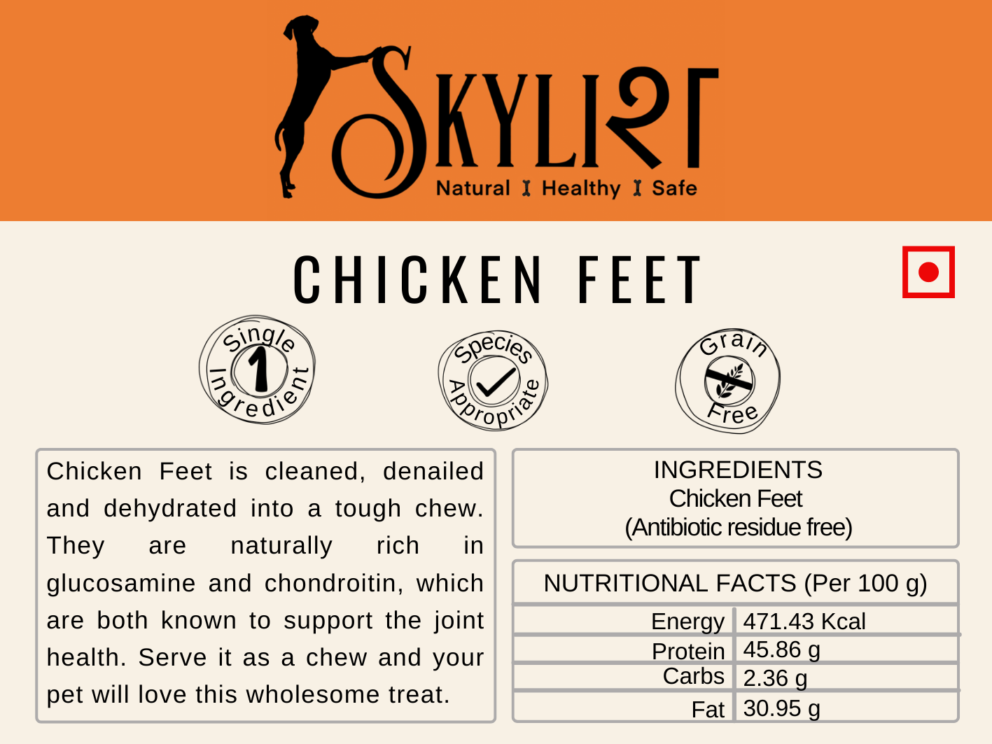 Skylish Dehydrated Chicken Feet Treats for Pet s Joint Health