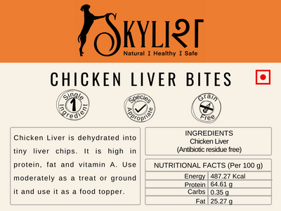 Skylish Chicken Liver Bites - Single Ingredient, Single Protein, Species Appropriate, Gluten Free, No Preservatives