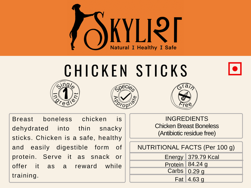 Chicken Sticks, Single Ingredient, Single Protein, Species Appropriate, Gluten Free, No Preservatives