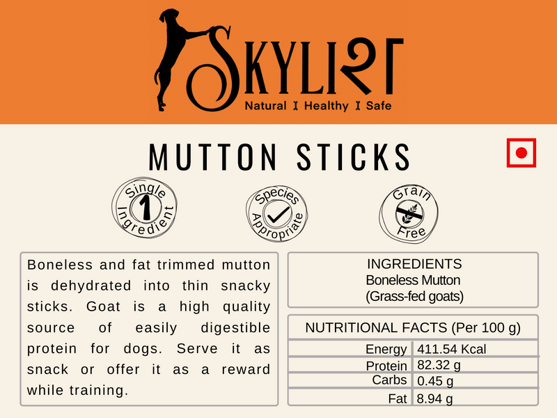 Mutton Sticks, Single Ingredient, Single Protein, Species Appropriate, Gluten Free, No Preservatives