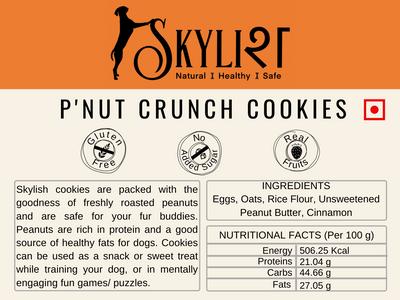 Skylish Peanut Crunch Cookies, Made using Eggs, Oats, Rice Flour, Gluten-Free, Human Friendly, No Preservatives